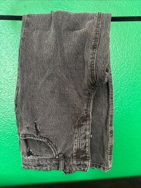 Women's Washed Black Distressed Jeans